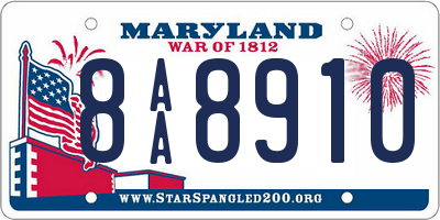 MD license plate 8AA8910