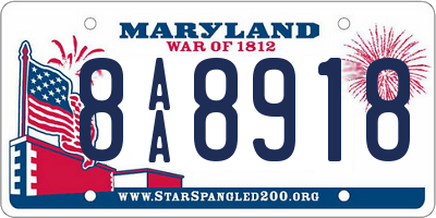 MD license plate 8AA8918