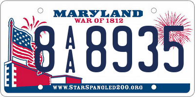 MD license plate 8AA8935