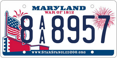 MD license plate 8AA8957