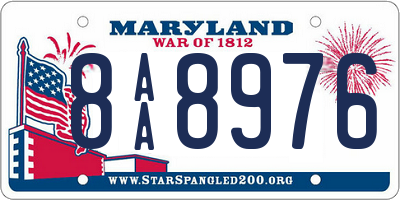 MD license plate 8AA8976
