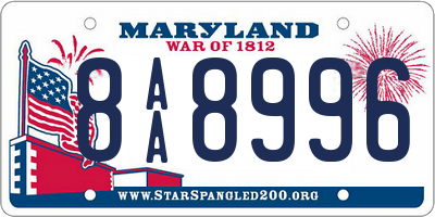 MD license plate 8AA8996