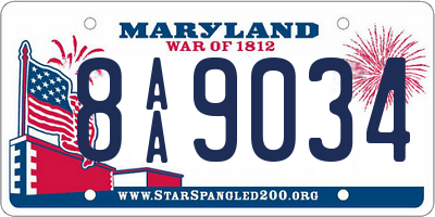 MD license plate 8AA9034