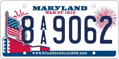 MD license plate 8AA9062