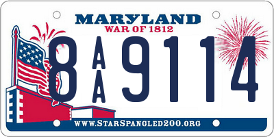 MD license plate 8AA9114