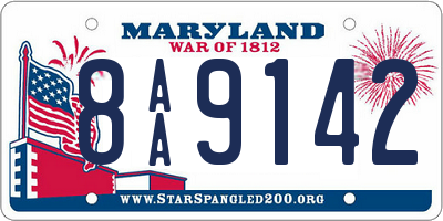 MD license plate 8AA9142