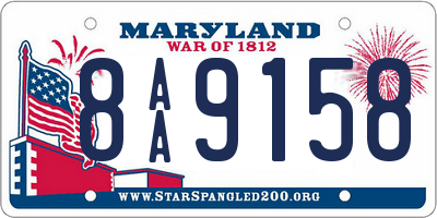 MD license plate 8AA9158