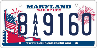 MD license plate 8AA9160