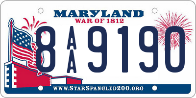 MD license plate 8AA9190