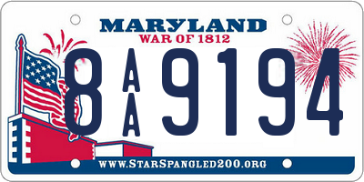 MD license plate 8AA9194