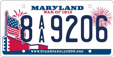 MD license plate 8AA9206