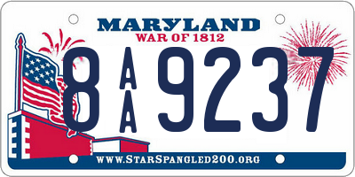 MD license plate 8AA9237