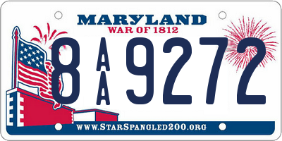 MD license plate 8AA9272
