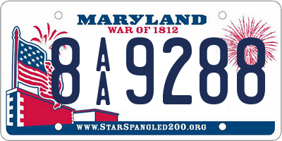 MD license plate 8AA9288