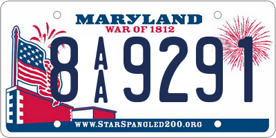MD license plate 8AA9291