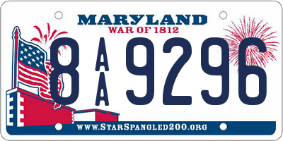 MD license plate 8AA9296