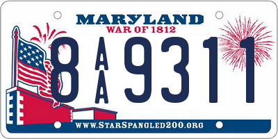 MD license plate 8AA9311