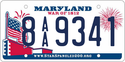 MD license plate 8AA9341