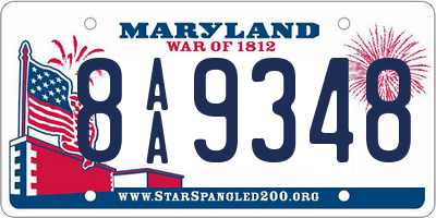MD license plate 8AA9348