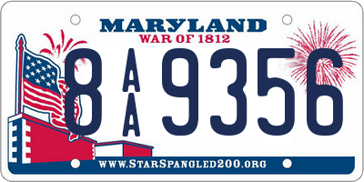 MD license plate 8AA9356