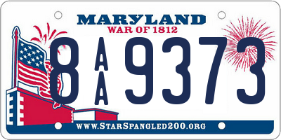 MD license plate 8AA9373