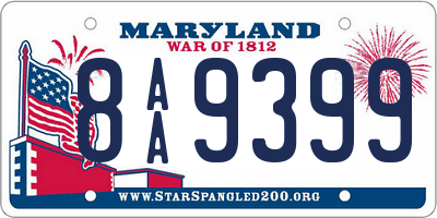 MD license plate 8AA9399