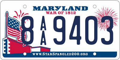 MD license plate 8AA9403