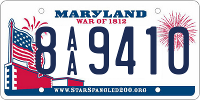 MD license plate 8AA9410