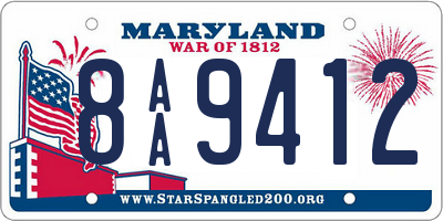 MD license plate 8AA9412