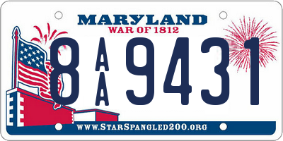 MD license plate 8AA9431
