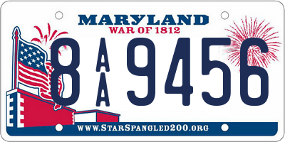 MD license plate 8AA9456