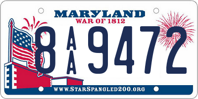 MD license plate 8AA9472