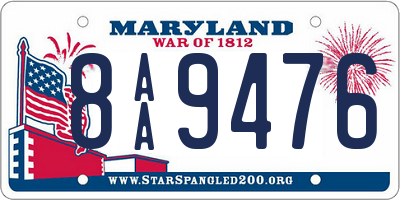 MD license plate 8AA9476