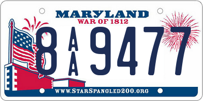 MD license plate 8AA9477