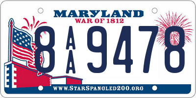 MD license plate 8AA9478