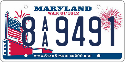 MD license plate 8AA9491