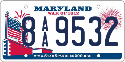 MD license plate 8AA9532