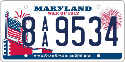 MD license plate 8AA9534