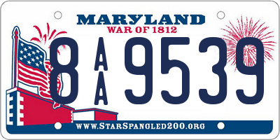 MD license plate 8AA9539