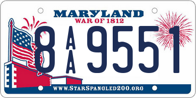 MD license plate 8AA9551