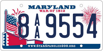 MD license plate 8AA9554