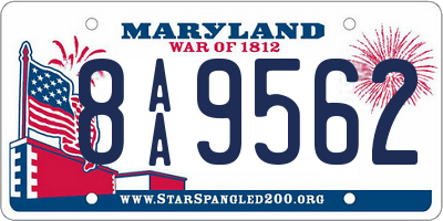 MD license plate 8AA9562