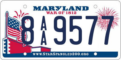MD license plate 8AA9577