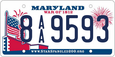 MD license plate 8AA9593