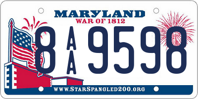 MD license plate 8AA9598