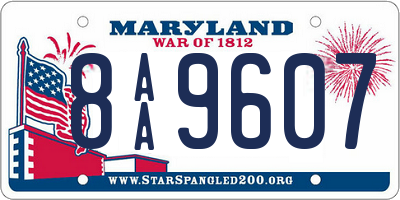 MD license plate 8AA9607