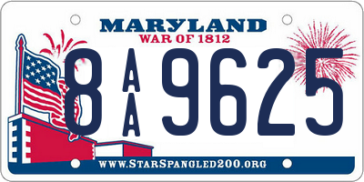 MD license plate 8AA9625