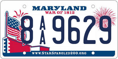 MD license plate 8AA9629