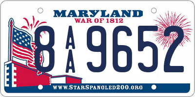 MD license plate 8AA9652