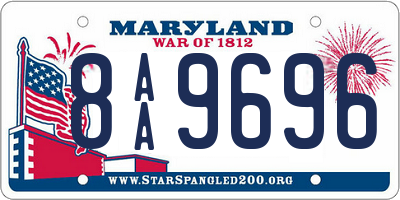 MD license plate 8AA9696
